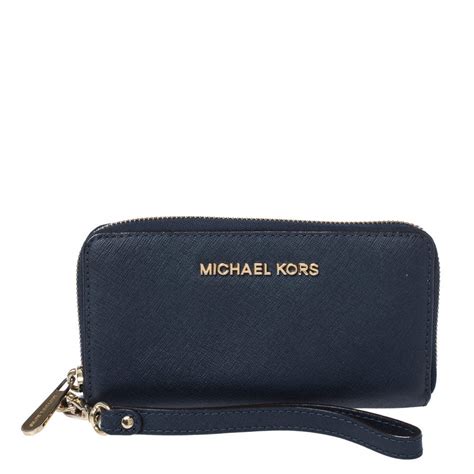 michael kors denim blue wallet|Michael Kors wristlet wallet outlet.